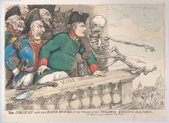 Korsykanin i jego ogary przy oknie Thuilleries patrząc na P..., 16 kwietnia 1815.