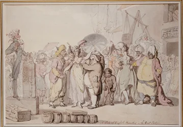 Sprzedaż angielskich piękności w Indiach Wschodnich, ok. 1810 r