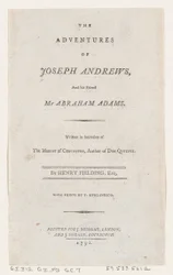 Strona tytułowa: Przygody Josepha Andrewsa i jego przyjaciela, pana Abrahama Adamsa, 1792., 1792.