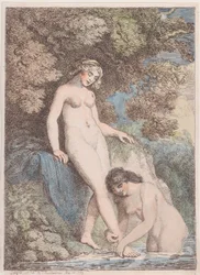 Dwie kąpiące się nimfy, jedna myjąca nogę drugiej, 20 maja 1799, 20 maja 1799.