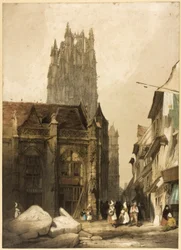 Malownicza architektura w Paryżu, Gandawie, Antwerpii, Touen itp.