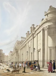Bank Anglii patrzący w stronę Mansion House, z „London As It Is”, ryty i opublikowany przez artystę, 1842