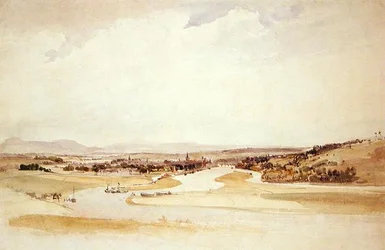 Sekwana w Rouen (akwarela na papierze)