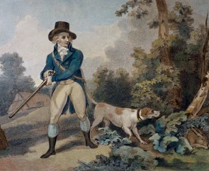 Polowanie na zające, rycina Thomasa Simpsona (1765-1801)