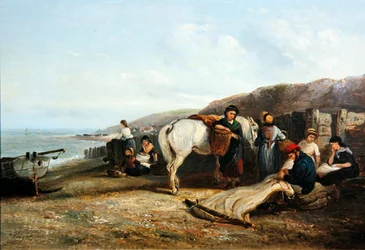 Reperowanie sieci (olej na płótnie)