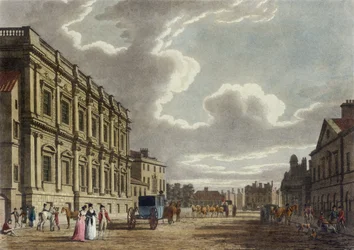Whitehall, Westminster w Londynie (kolorowa akwatinta)