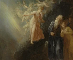 Prospero, Miranda i Ariel z „Burzy”, akt I, scena II