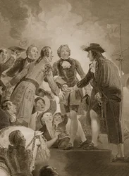 Lądowanie Wilhelma III w Torbay, rycina George