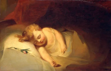 Dziecko śpi Pączek róży, 1841.