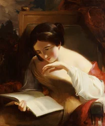 Portret czytającej dziewczyny, 1842