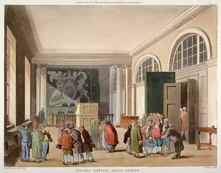 Wnętrze Urzędu Akcyzowego, Old Broad Street, City of London, 1810