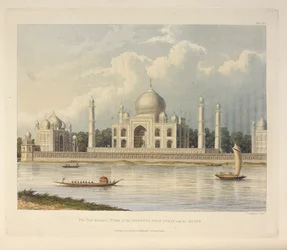 Taj Mahal, grób cesarza Szacha Dżihana, ilustracja z „Malownicza wycieczka wzdłuż rzek Ganges i Dżumna w Indiach”