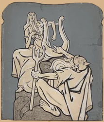 Na setne urodziny Heinricha Heinego - Model pomnika Heinego; Simplicissimus IV/38, 1899