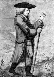 Dr Johnson w swojej podróżnej sukni, jak opisano w Boswells Tour, c1773, 1786
