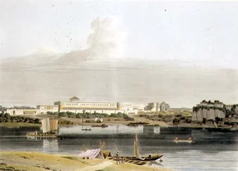 Pałac Nawab Shuja Dowla w Lucknow, tablica XVI z części 4 „Sceneria orientalna”, wyd. 1802 (akwatinta)