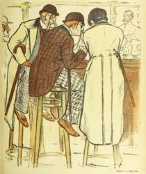 W barze, z Gil Blas Illustre, wyd. 1899 kolorowa litografia, 1899.