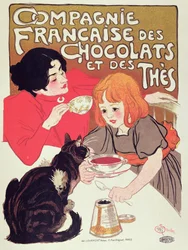 Plakat reklamujący Compagnie Francaise des Chocolats et des Thes, c.1898 (kolor litho)
