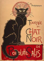 Tour of the Black Cat przez Rodolphe Salis (1. Fassung). Francja 1896, Charles Vernaux, Paryż