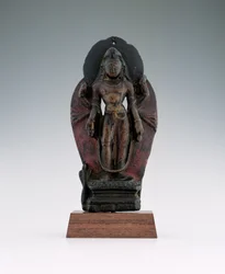 Jatamukuta Lokesvara, XI-XII wiek (drewno i pigment)