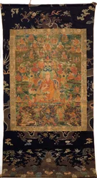 Trzeci Panczenlama Losan Penden Yeshe (gwasz na tkaninie)