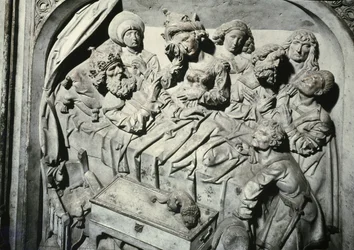 Grób Henryka II 973-1024 i jego żony Kunigunde, fragment śmierci cesarza, kamień 1499-1513