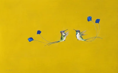 Kolibry ( akwarela i gwasz na papierze )