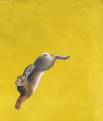 The Leap-Yellow, akwarela i gwasz na papierze Arches 640gsm, 101,6 x 86,3 cm