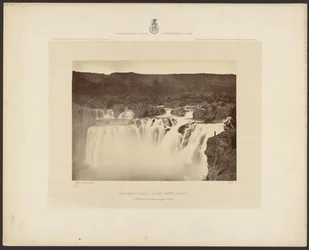 Wodospad Shoshone, Snake River, Idaho, pełny widok z boku na górnym poziomie