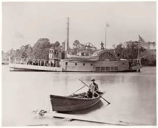 US Gunboat, 1861-65 (srebrny odbitka albumu z negatywu szklanego)