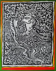 Spirit Genie, 2011, olej na drewnie