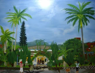 The Dulan Cafe, cukrownia Taitung, 2010, olej na płótnie