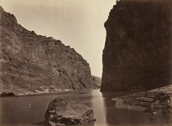 Black Canyon, rzeka Kolorado, widok w dół rzeki, w pobliżu obozu 7, 1871