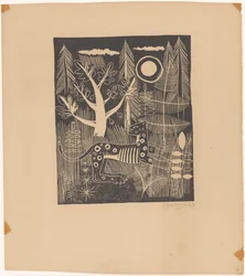 Widok na las z lampartem