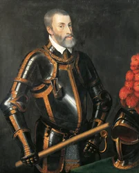 Portret Karola V Habsburga, cesarza Świętego Cesarstwa Rzymskiego, autorstwa Tycjana