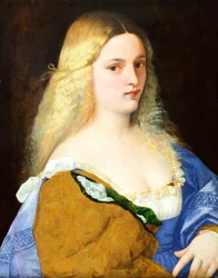 Violante, Tycjan (ok. 1490-1576), olej na płótnie, 64x51 cm