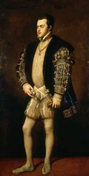 Portret Filipa II 1527-1598, króla Hiszpanii i Portugalii.