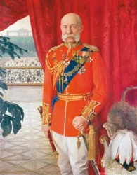 Cesarz Franciszek Józef I w galowym mundurze brytyjskiego feldmarszałka
