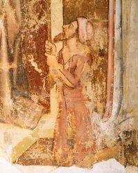 Wizerunek darczyńców, fragment ze św. Romualda, Tommaso da Modena (1326-1379), fresk, kościół San Nicolo, Treviso