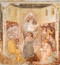 Abdykacja, fragment z Opowieści św Urszuli, Tommaso da Modena (1326-1379), fresk