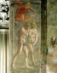 Adam i Ewa wygnani z raju, ok. 1427 (przed restauracją)