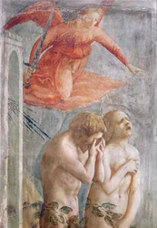 Detal Adama i Ewy wygnanych z raju, ok. 1427 (fresk) (detal z 30029)