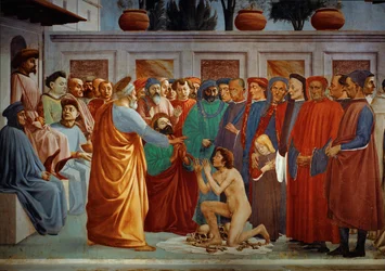 Święty Piotr wskrzesza syna Teofila, prefekta Antiochii, swojego więźnia (fresk)