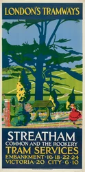 „Streatham Common and the Rookery”, plakat London County Council LCC Tramways, 1927