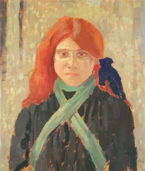 Bessie Bighead otrzymuje skradziony pocałunek wśród krów na podwórzu, 2007 (akryl na panelu)