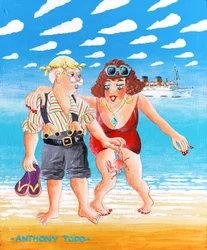 – Nie zbliżaj do mnie tego kraba! krzyczy Brenda biegnąca z plaży?