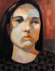 Portret zamyślonej kobiety