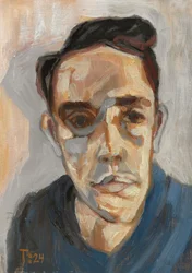 Portret spojrzenia w cieniu