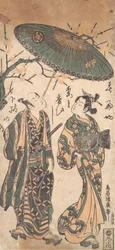 Aktor Nakamura Kumetaro I jako Oiran, ca. 1756.