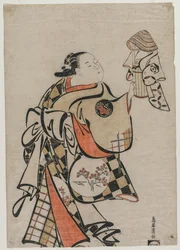 Fujimura Handayu jako kurtyzana, połowa lat 1710.