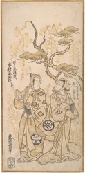 Scena z dramatu, Ichimura Kamezo jako Hirano-ya Tokubei, ca. 1748., ok. 1748. 1748.